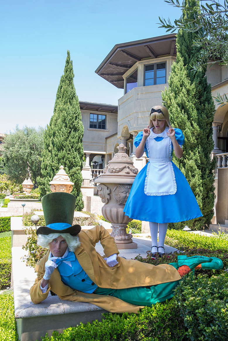 alice and mad hatter party character for kids in boston